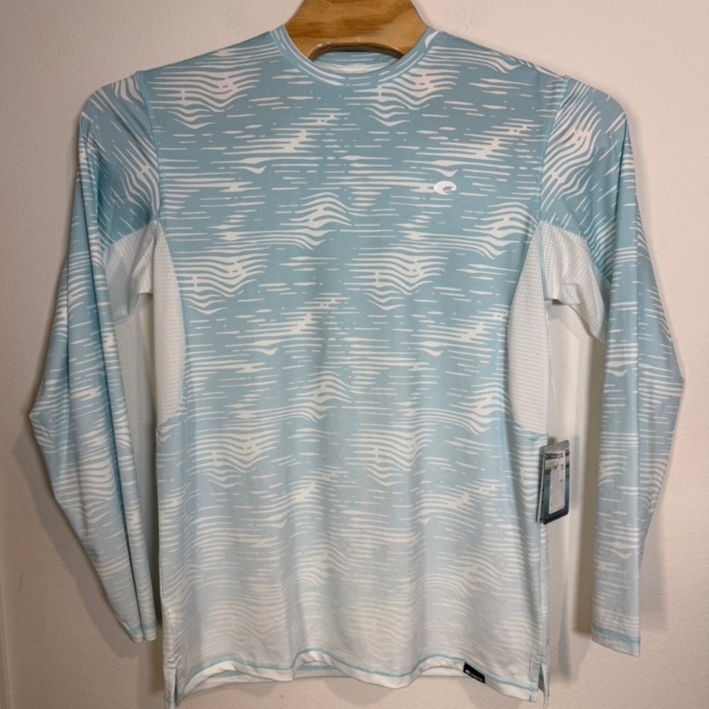 Costa Performance Fishing Shirt Long Sleeve Moisture Wicking UPF Blue Men Small